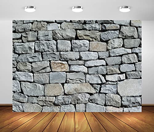 BELECO 10x8ft Fabric Vintage Brick Stone Wall Backdrop for Photography Ancient Rock Wall Textured Brick Stone Background Wallpaper Stone Wall Birthday Party Decorations Studio Booth Photo Props - size: 10x8FT