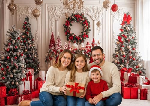 7x5ft Christmas Fireplace BackdropsChristmas Decor Photo Prop Holiday Family Party Birthday Baby Shower Decoration Photo Booth Props D785 - size: 7x5ft