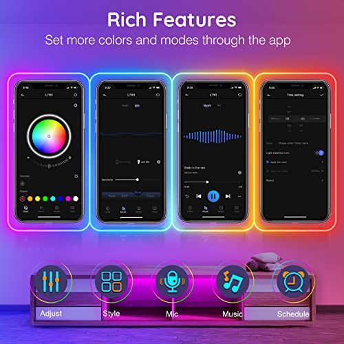 AILBTON 32.8Ft Neon Rope Lights,Flexible Led Rope Lights Control with App/Remote,Multiple Modes Music Sync Gaming RGB Led Neon Lights for Bedroom Outdoor - size: 32.8FT