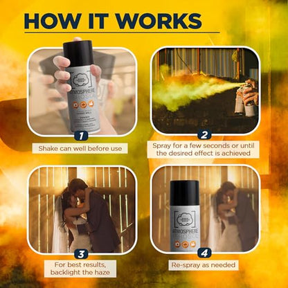1 Pack Atmosphere Aerosol Haze/Fog Spray for Photography - Safe & Portable Mini Fog Machine Alternative - Smoke and Light Ray Effects Maker for Indoor and Outdoor, No Battery - Made in The USA - size: 1