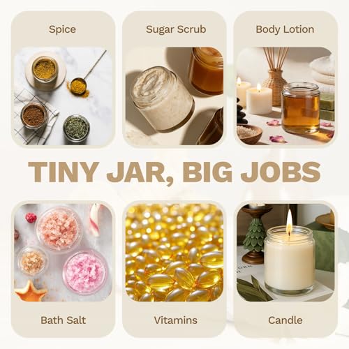 24Pcs 8 oz Clear Glass Candle Jars with Plastic Woodgrain Lids, Bumobum Body Butter Containers for Lotion, Creams, Body Scrubs, Ointments (240ml) - color: 8oz-24pack