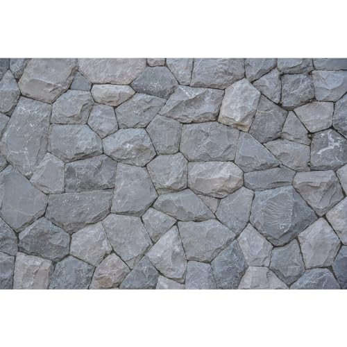Stone Wall Backdrop Natural Rock Wall Textured Photography Background Outdoor Stone Wall Decor Holiday Party Decor Retro Garden Wallpaper Birthday Banner Decor Studio Background 5x3ft - color: Rock_Gray, size: 5x3ft