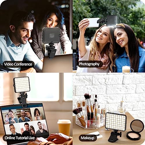 XINBAOHONG Rechargeable Selfie Light, Clip Fill Light for Phone Laptop Tablet Portable Light for Video Conference Live Streaming Zoom Call Makeup Picture (Black) - color: Black