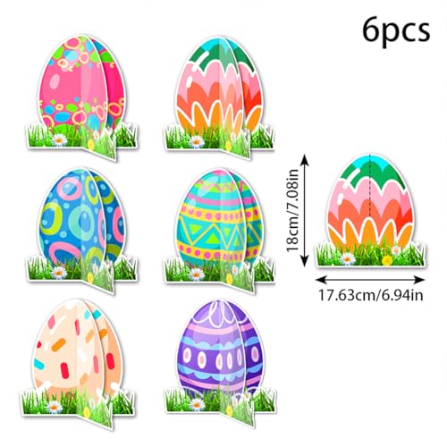 12 Pack Easter Bunny Egg Centerpieces - Happy Easter Table Decorations, Easter Day Birthday Anniversary Party Supplies, Premium Honeycomb Decor