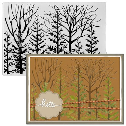 ABTOLS Tree Embossing Folders for Card Making, 3D Plastic Embossing Folder Branch Background Embossing Template Paper Crafts Plastic Textured Impressions for Card Making Scrapbooking - color: tree