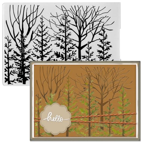 ABTOLS Tree Embossing Folders for Card Making, 3D Plastic Embossing Folder Branch Background Embossing Template Paper Crafts Plastic Textured Impressions for Card Making Scrapbooking - color: tree