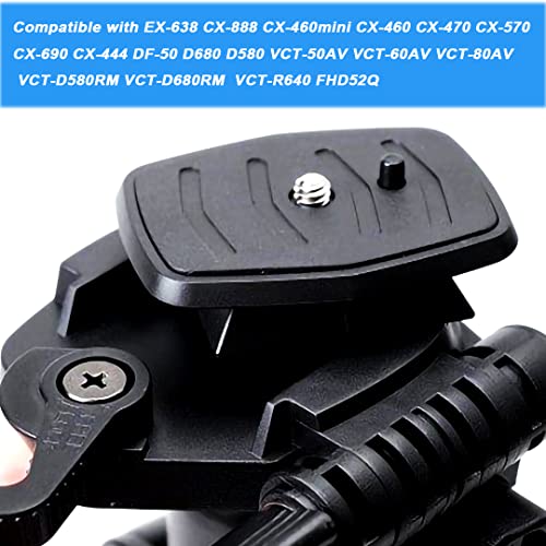 43mm (1-11/16") Quick Release Plate, Universal Tripod Mount Adapter with Anti-Twist Lock for 43x43mm Square Socket Tripod Heads - size: 43 MM