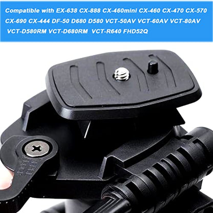 43mm (1-11/16") Quick Release Plate, Universal Tripod Mount Adapter with Anti-Twist Lock for 43x43mm Square Socket Tripod Heads - size: 43 MM