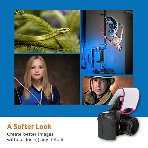 LumiQuest Soft Screen, Flash Diffuser & Light Softener, Universal Classic Design for Digital SLR Cameras, Neon Pink - color: Neon Pink