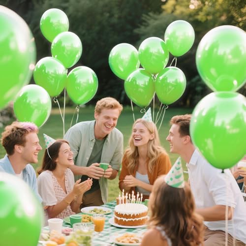 Lime Green Latex Party Balloons, 110 Pack 12 inch Light Green Balloons Round Helium Fruit Green Balloons for Birthday Dinosaur Jungle Baby Shower Party Decoration - color: B08-light Green, size: 12inch (Normal)