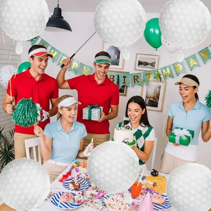 Biapian Golf Balloons Set, 18 Inch Golf Aluminum Foil Balloons, 6 Pcs Large Sports Golf Ball Themed Party Balloon Helium for Boys Men Hole In One Birthday Sport Birthday Party Decorations Supplies - style: Golf