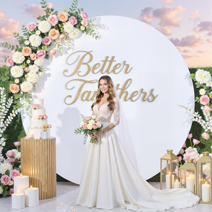 gogoparti 7.2 FT Pure White Round Backdrop Cover, Polyester Material, Wrinkle Free, Stretchy Circle Arch for Party, Wedding, Birthday, Baby Shower Photography - color: White, size: 7.2 Ft