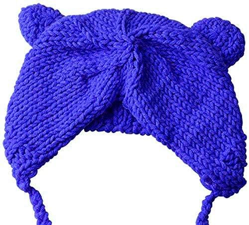 ECYC Newborns Crochet Beanie with Bear Doll Baby Picture Outfits Photography Bat - color: Navy