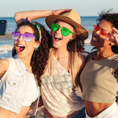 Pibupibu 24/48 Pack Mixed Rimless Colorful Party Sunglasses Bulk, Fun Party Glasses Photoshoot Prop Costume Eyewear - color: 48 Mixed