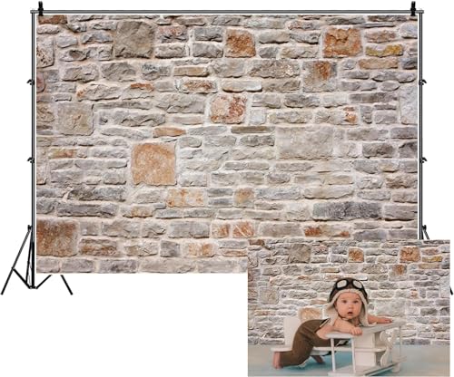 Renaiss 6x4ft Vintage Brick Wall Backdrop Red and White Old Rustic Stone Brick Wall Photography Background for Baby Shower Birthday Party Wedding Girls Adults Portrait Photo Booth Props - color: WSNWH22030, size: 6x4ft