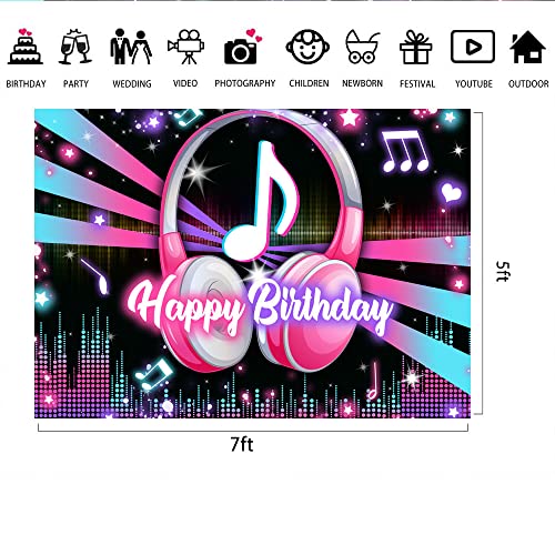 Lofaris Lofaris Popular Musical Theme Birthday Party Backdrop Music Happy Birthday Background Kids Adults Large Birthday Musical DJ Short Video Party Cake Table Supplies 7x5ft - size: 7x5ft
