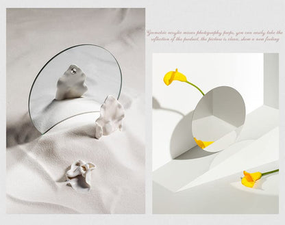 Acrylic Mirror Product Photography Props Mirror Set Photo Background Photoshoot Props Reflective Display Sheet(7Pcs)