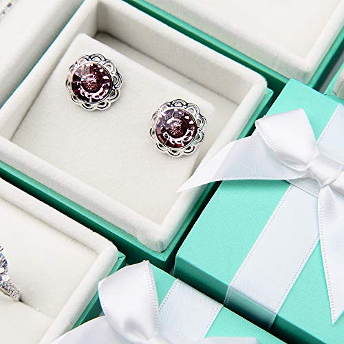 Oirlv Velvet Bow-knot Earrings Storage Box Jewelry Packaging Gift Box Showcase Display - size: Earrings Box