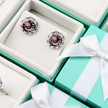 Oirlv Velvet Bow-knot Earrings Storage Box Jewelry Packaging Gift Box Showcase Display - size: Earrings Box