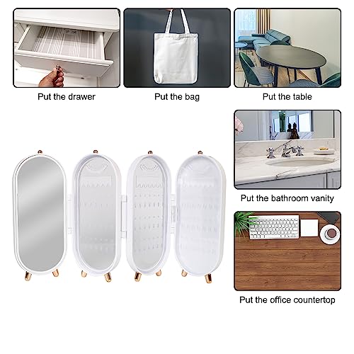 Tvoip Earring Organizer Stand，4-Layer Small Foldable Dustproof Jewelry Holder with 153 Holes For Women Earrings, Earring Backs, Necklaces,Display Jewelry Organizer (White) - color: White