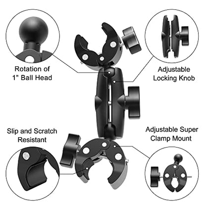 Taisioner Double Super Clamp Mount Umbrella clamp Camera Clamp Pole Clamp for Monitor Bracket Magic Socket Arm Desk Photo Studio Light Stand, Photography Reflector, Flag Holder Mount, Cross Bar - size: Double clamp