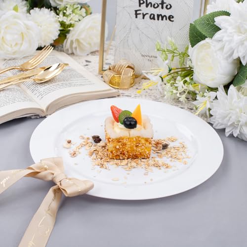 bUCLA 30PCS White Plastic Dinner Plates Disposable - Premium 10.25inch White Weddings and Party Dinner Plates - color: 10.25Inch-30pcs-White