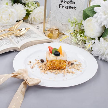bUCLA 30PCS White Plastic Dinner Plates Disposable - Premium 10.25inch White Weddings and Party Dinner Plates - color: 10.25Inch-30pcs-White
