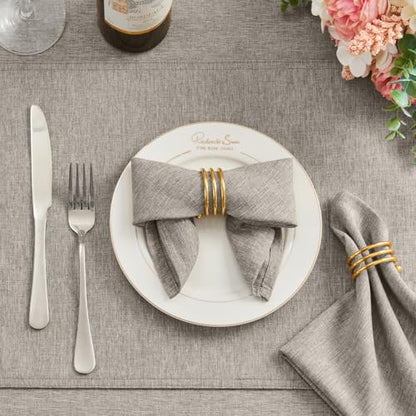 Cloth Napkin Set of 8 Square Washable Reusable Linen Fabric Polyester for Kitchen Dinner Dining Restaurants Wedding Party Banquet Table(Flaxen/17x17 Inch) - color: Flaxen