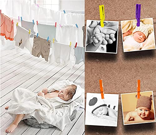 1.9 Inch Black Wooden Clothespins for Pictures Halloween Diy Art Crafts Clothesline Clips Laundry with Jute Twine Pack 50 - color: 50pcs (2 Inch) Black + Jute Twine