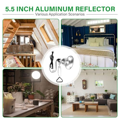 Simple Deluxe 4-Pack Clamp Lamp Light with 5.5 Inch Aluminum Reflector up to 60 Watt E26 (no Bulb Included), 6 Feet Cord - size: 5.5 Inch (60 Watts), style: 4-Pack