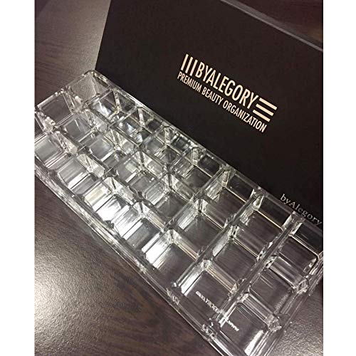 byAlegory Premium Beauty Organization Acrylic Lipstick Organizer & Beauty Container 24 Space Storage (Clear)
