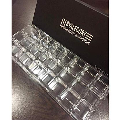 byAlegory Premium Beauty Organization Acrylic Lipstick Organizer & Beauty Container 24 Space Storage (Clear)