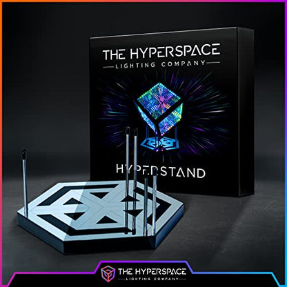 HyperStand for HyperCube Infinity Cube LED Light - 12.5-Inch Display Stand with Solid Bamboo Base, Stainless Steel Metal Rods & Laser-Etched Acrylic Hyper-Mirror - Fits Both HyperCube10 & HyperCube15