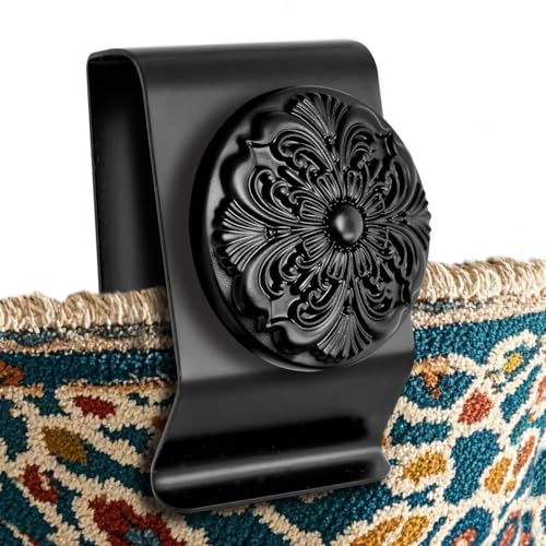 Tapestry Wall Hanging Clamps 4 Pack 1.2x2.0 Textile Art Decoration Hangers Metal Clips for Hanging Rugs Carpet Display(Black) - color: Black