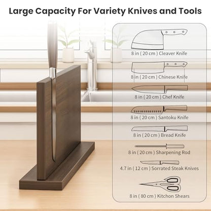 THMINS Extra Large Magnetic Knife Holder, 16 x 9 Inches Double-Sided Magnetic Knife Block Universal Multi-function Display Rack for Kitchen Counter (Dark Gray) - size: 16x9 Inch Dark Gray