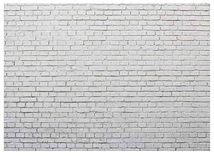 10X8FT White Gray Brick Wall Photography Background Portrait Photo Studio Props Wall Decoration Background Birthday Party Baby Shower Banner DH-43 - size: 10X8FT