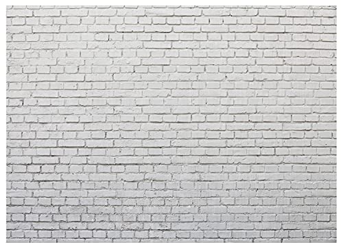 8x6FT White Gray Brick Wall Photography Background Portrait Photo Studio Props Wall Decoration Background Birthday Party Baby Shower Banner DH-43 - size: 8X6FT