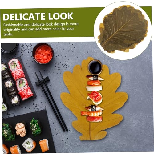 20pcs Sushi Tray Leaf Decor Natural Baking Leaves for Seafood Display Sashimi and Sushi Serving Plates Elegant Japanese Cuisine Presentation for Food Photography