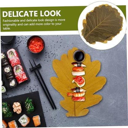 20pcs Sushi Tray Leaf Decor Natural Baking Leaves for Seafood Display Sashimi and Sushi Serving Plates Elegant Japanese Cuisine Presentation for Food Photography