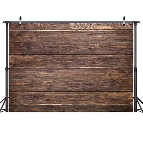 LYWYGG 7x5ft Thin Vinyl Brown Wood Backdrop Photographers Retro Wood Wall Background Cloth Seamless CP-19 - size: 7X5FT