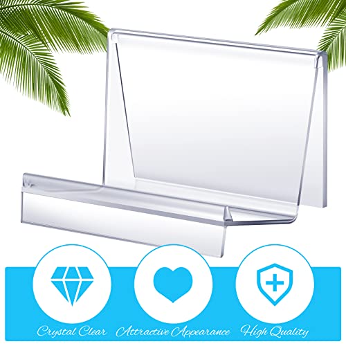 Qunclay 5 Pcs Acrylic Display Holder 5.5 x 3.3 x 3 Inches Clear Purse Stand Phone Stand Glasses Holder Card Organizer for Clutches Wallet Bag Cosmetic Store Business Display