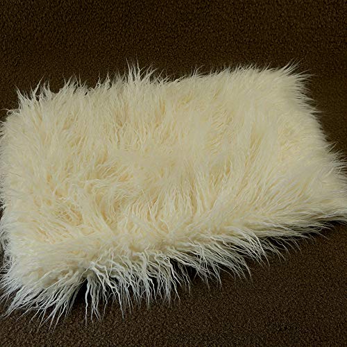Newborn Photo Props Faux Fur Soft 29.5x19.7 inch Baby Boy Girl Photo Blanket Studio Backdrop Photo Mat White - color: 29.5x19.7 Inch White