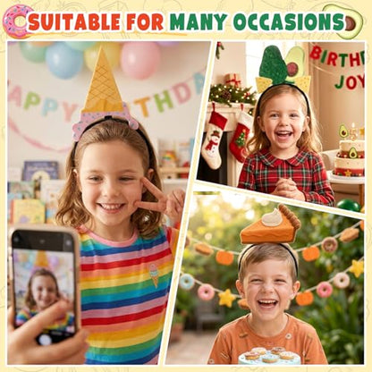 Winrayk 12 Pack Reusable Felt Headbands Bulk, Self-designed Hairband for Party Decorations Favors Kids Adult Photo Booth Prop