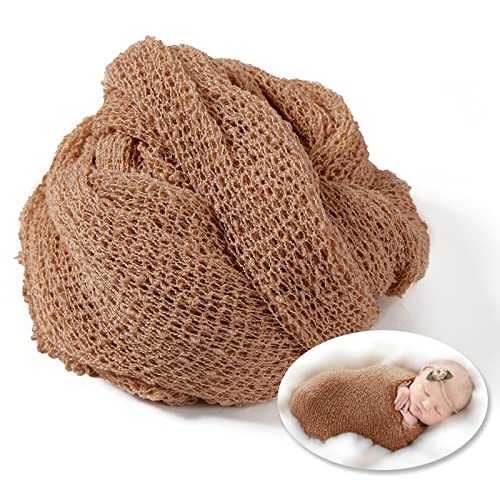 Newborn Photography Props Stretch Newborn Photography Wrap Blanket for Baby Boys Girls Posing Photo Shoot Props - color: Rostedcoffee