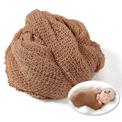 Newborn Photography Props Stretch Newborn Photography Wrap Blanket for Baby Boys Girls Posing Photo Shoot Props - color: Rostedcoffee