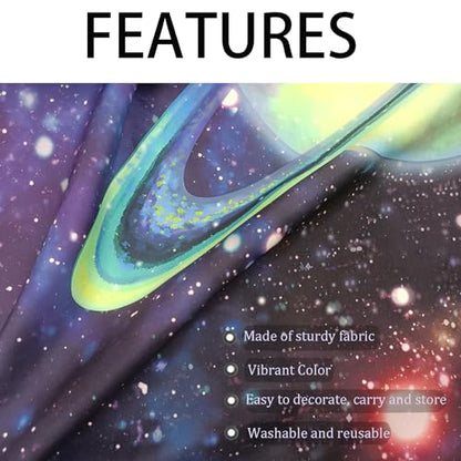 Algasan Outer Space Backdrop Galaxy Planet Party Backdrops Starry Theme Banner for Kids Boys Girls Birthday Party Photography Background Photo Studio Props Cake Table Decor 90.6x70.9'' - size: 90.6x70.9''