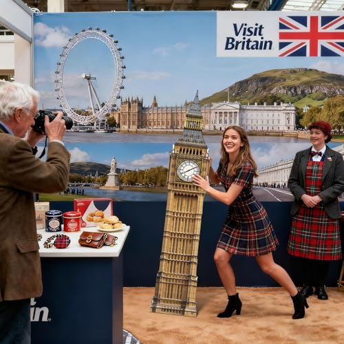 6 Ft Big Ben Cardboard Cutout Big Ben Stand Up Cutout Life-Size Britain Photo Booth Prop Backdrop Sign British Landmark for England London Theme Birthday Party Cultural Educational Display - color: Big Ben
