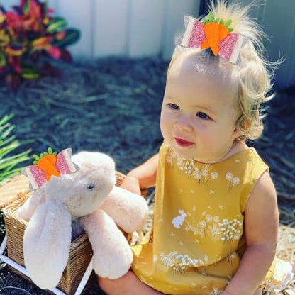 2pcs Easter Bunny Bow Hair Clips - Cute Carrot with Bowknot Design, Adorable Spring Hair Accessories for Women, Girls & Kids, Easter Party Decoration