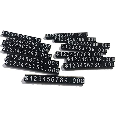 Price Tag Cube Adjustable Assembly Number Angled Pricing Counter Display Stand Label Sale Price 14 Sets (Black, Medium) - color: Black, size: Medium