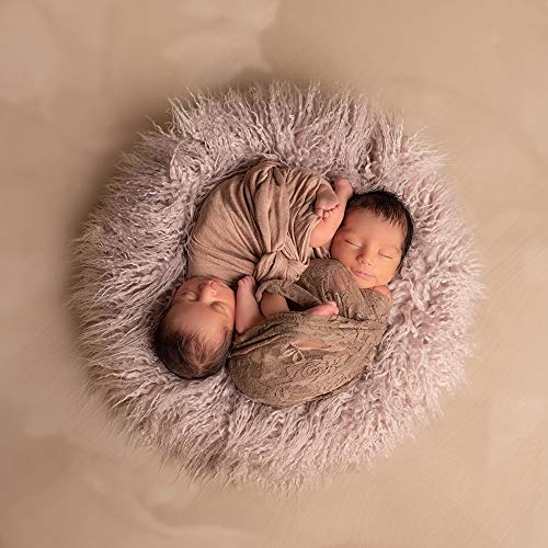 D&J DON&JUDY Baby Newborn Photography Props 29.5x19.7inch Photo Faux Fur Quilt Blanket Backdrop Grey Sand - color: 29.5x19.7 Inch Grey
